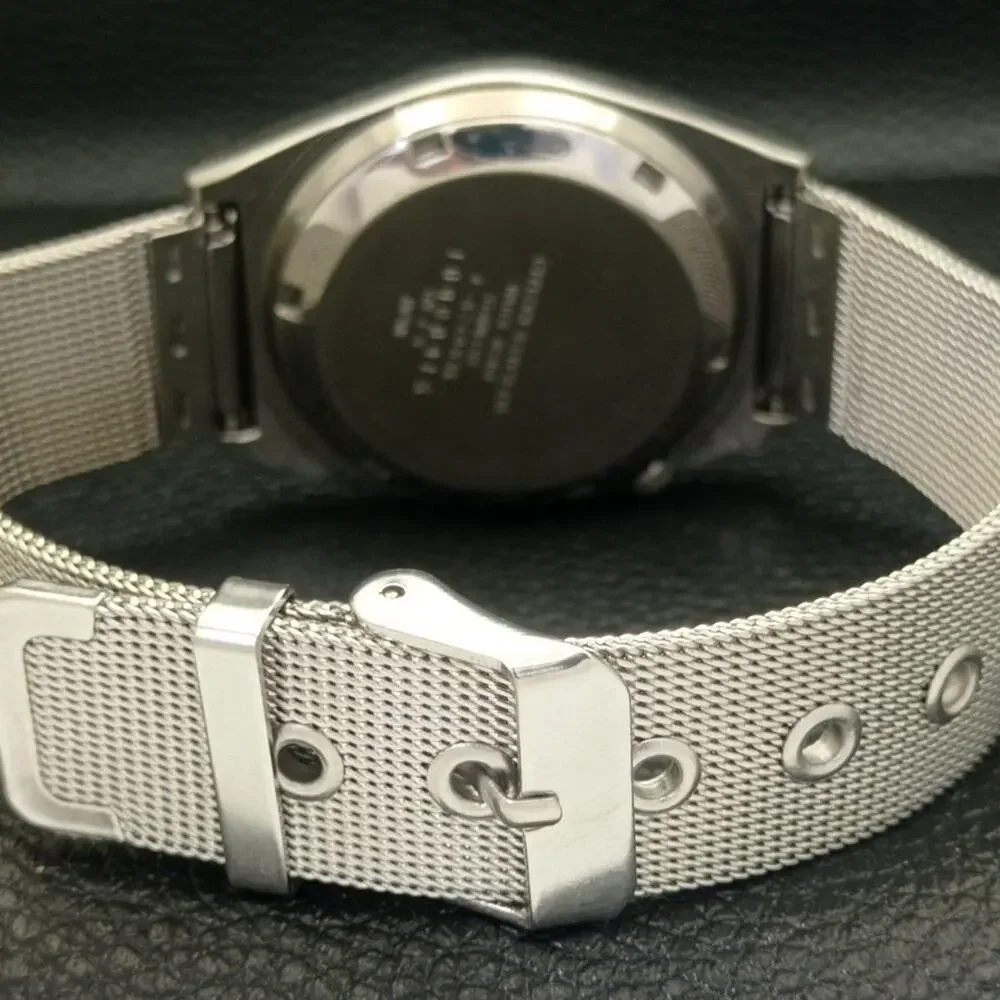 Vintage 1981 Citizen Automatic Mens Silver Watch W/daydate & Black accents
